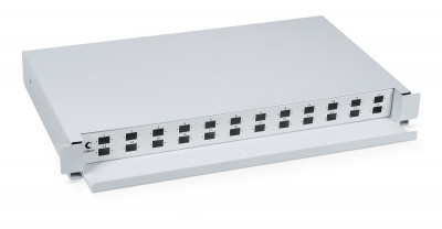 Бокс оптический Cabeus, портов: 24, SC (LC duplex), 48 хОВ, 1U, 44х430х250 мм (ВхШхГ), цвет: серый, (ODF-19-24-SC)