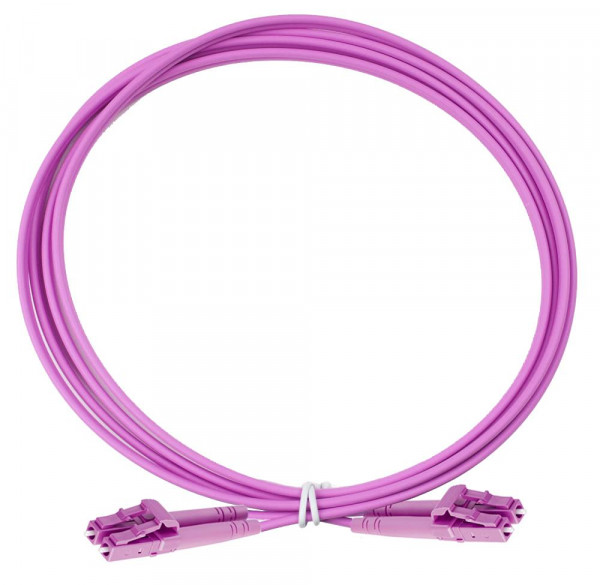 Шнур коммутационный Eurolan Tight Buffer, Duplex LC/LC, OM4 50/125, LSZH (нг(A)-HF), Ø 3,1мм, 3м, цвет: пурпурный, (41R-40-LC-LC-03)