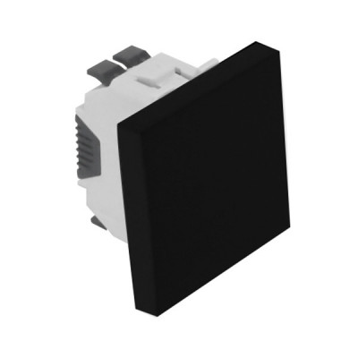Выключатель Efapel QUADRO 45, одноклавишный, без подсветки, 10А, 45х45 мм (ВхШ), цвет: чёрный матовый, 2 модуля (45011 SPM)
