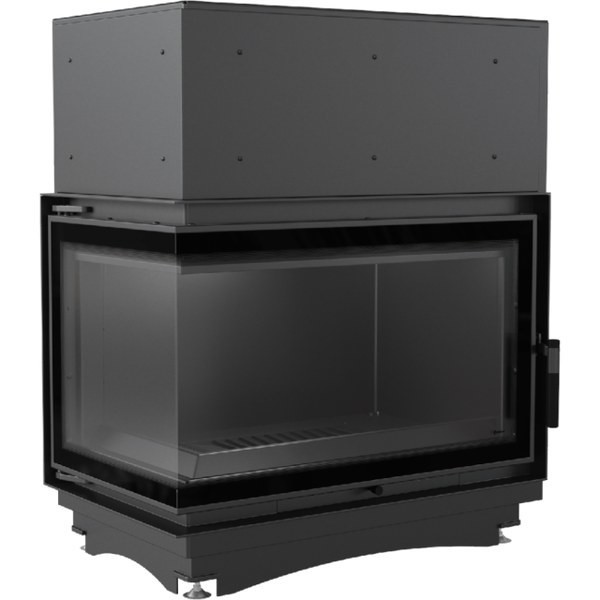 Угловая левая дровяная топка Kratki Oliwia/PW/BL/22/BS/W/DECO (угловое стекло слева)