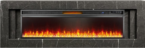 Линейный электрокамин Royal Flame Line 60 SFT Stone Touch cерый мрамор с очагом Vision 60 LED