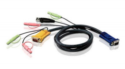 Шнур ввода/вывода Aten, USB (Type A), 1.8 м, разъём SPHD 3 в 1, с интерфейсом передачи звука, (2L-5302U)