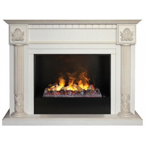 Электрокамин с широким очагом 3D Real-Flame Imperia 33/26 WT с очагом Black вставка + 3D Cassette 630