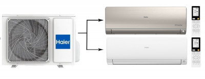 Мульти сплит система на 2 комнаты Haier 2U40S2SM1FA/AS25S2SF2FA-G/AS35S2SF2FA-W