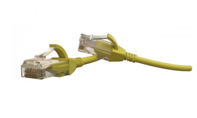 Шнур коммутационный Hyperline, кат. 6, неэкр., U/UTP, RJ45/RJ45, d 3,9 2м, LSZH, AWG28 жёлтый, (PC-LPT-UTP-RJ45-RJ45-C6-2M-LSZH-YL)