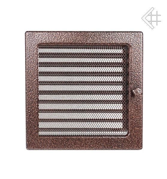 Вентиляционная решетка для камина Kratki 22х22 черная/медь пористая с жалюзи 22MX