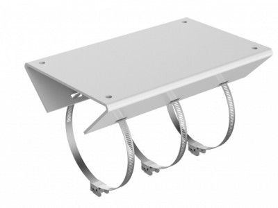 Крепление HIKVISION, 67х127х194 (ШхГхВ), на столб, для систем видеонаблюдения, материал: сталь, с резиновой прокладкой, цвет: белый