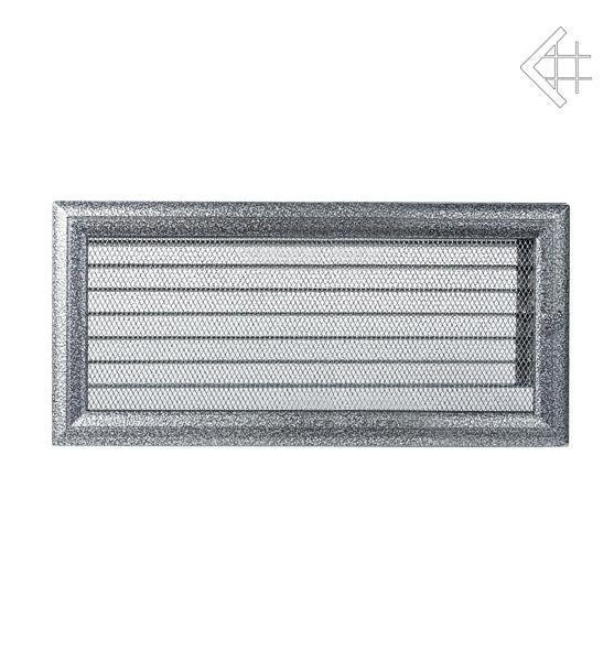 Вентиляционная решетка для камина Kratki 17х37 Оскар черная/хром с жалюзи 37OCSX