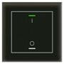 Cенсорный выключатель MDT technologies BE-GTL1TS.B1 KNX/EIB, 2-кнопочный, с символами I/O, встроенный тадчик температуры, встроенный интерфейс KNX (BCU), RGBW индикация, 4 логических модуля, установка в монтажной коробке, размеры (Ш x В)