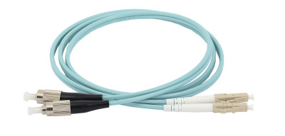 Коммутационный шнур оптический ITK, Duplex LC/FC (UPC/UPC), OM3 50/125, LSZH, 50м, цвет: голубой, (FPC5003-FCU-LCU-C2L-50M)