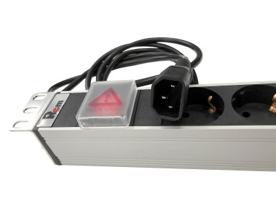 Блок силовых розеток Rem Rem-10, горизонтальный, неуправляемый, IEC 320 C13 х 12, вход IEC 320 C14, шнур 1,8 м, 1U, 45мм 10А, выключатель, чёрный, 2,2-2,5кВт