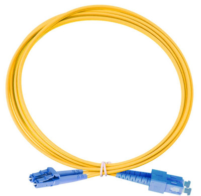 Коммутационный шнур оптический Eurolan Tight Buffer, Duplex SC/LC, OS2 9/125, 15м, цвет: жёлтый, (41F-S2-SC-LC-15)