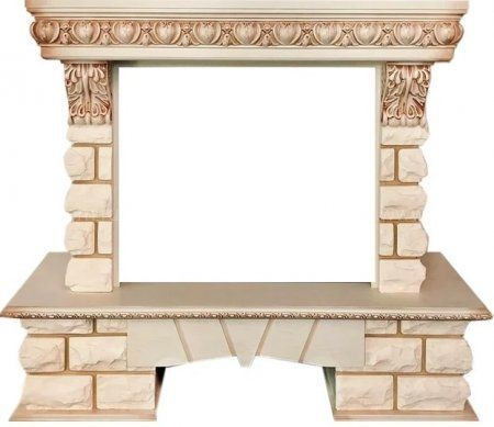 Широкий портал Royal Flame Pierre Luxe LORD под очаги Vision 28 EF LED FX Слоновая кость