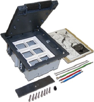 Люк напольный Lanmaster, пластик, глубина установки: 80 мм, модулей: 6, под твердое покрытие, цвет: чёрный