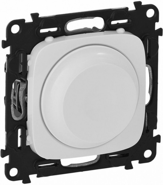 Светорегулятор Legrand Valena Allure, с поворотной ручкой, без подсветки, внутренняя, 71х71 мм (ВхШ), цвет: белый, без нейтрали (752760)