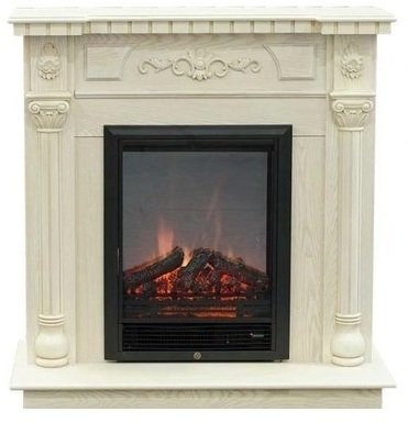 Электрокамин с классическим очагом 2D Real-Flame Dacota STD/EUG WT с очагом Eugene