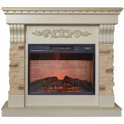 Электрокамин с широким очагом 2D Real-Flame Marseille Luxe 24 с очагом Irvine 24