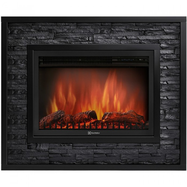 Электрокамин с широким очагом 2D Electrolux EFP/P-3020LS с порталом Firelight Loft 30 черный, черная эмаль