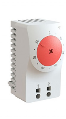 Термостат STEGO KTO 111, 60х33х43 мм (ВхШхГ), на DIN-рейку, для вентиляторов, 250V, красный, диапазон настройки -10 до +50 °C