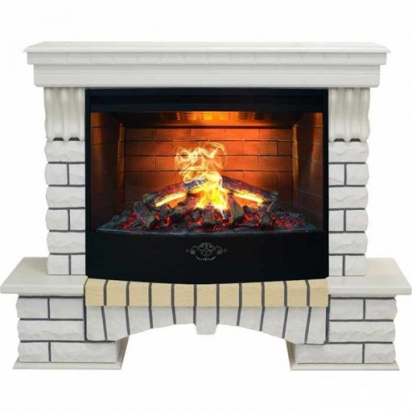 Электрокамин с широким очагом 3D Real-Flame Country 33 WT с очагом 3D Firestar 33