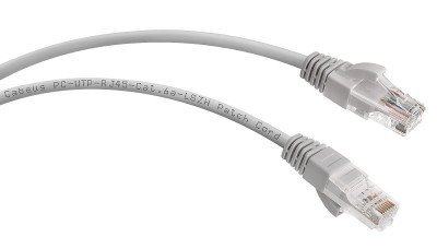 Шнур коммутационный Cabeus, кат. 6A, неэкр., U/UTP, RJ45/RJ45, d 6 10м, LSZH, AWG24 серый, (PC-UTP-RJ45-Cat.6a-10m-LSZH)