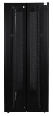 Шкаф серверный напольный Datarex, IP20, 42U, 2010х800х800 мм (ВхШхГ), дверь: перфорация, задняя дверь: перфорированная стенка, боковая панель: сплошная съемная, разборный, цвет: чёрный, (DR-759521)