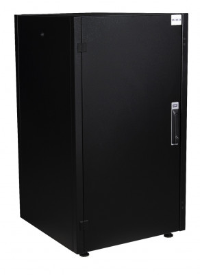 Шкаф телекоммуникационный напольный Datarex, IP20, 20U, 1033х600х600 мм (ВхШхГ), дверь: металл, задняя дверь: металлическая стенка, боковая панель: сплошная съемная, разборный, цвет: чёрный, (DR-710001)