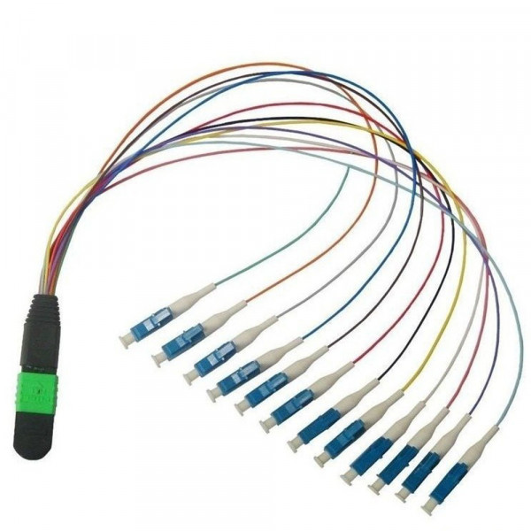 Коммутационный шнур оптический Hyperline, MPOF/12LC (PC/PC), OM3 50/125, LSZH, 0,9м, (FH-B9-503-MPOF12/PR-12LC/PR-0.9M-LSZH)