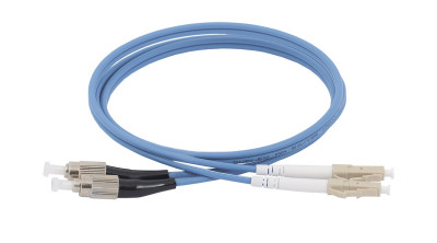 Коммутационный шнур оптический ITK, Duplex LC/FC (UPC/UPC), OM4 50/125, LSZH, 2м, цвет: синий, (FPC5004-FCU-LCU-C2L-2M)