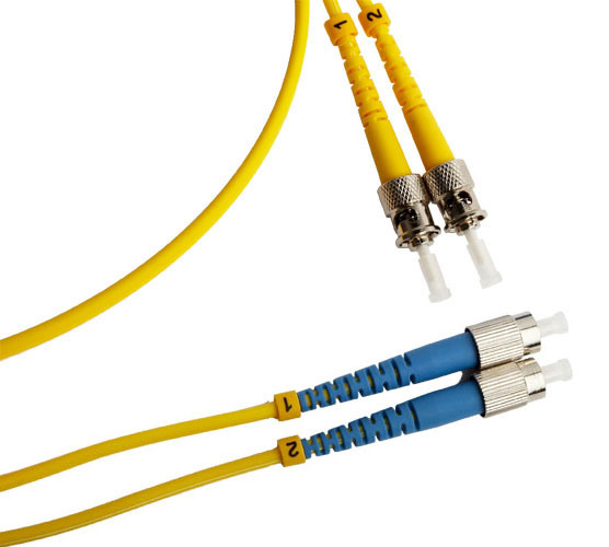 Коммутационный шнур оптический Hyperline, Duplex ST/FC (UPC), OS2 9/125, LSZH, Ø 2мм, 20м, цвет: жёлтый, (FC-D2-9-FC/UR-ST/UR-H-20M-LSZH-YL)