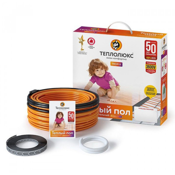 Нагревательный кабель Теплолюкс Tropix ТЛБЭ 100,0 м/2000 Вт