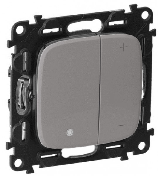 Светорегулятор Legrand Valena Allure, кнопочный, без подсветки, внутренняя, 71х71 мм (ВхШ), цвет: алюминий, без нейтрали (752962)