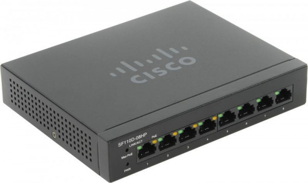 Коммутатор Cisco, SF110D-08HP-EU