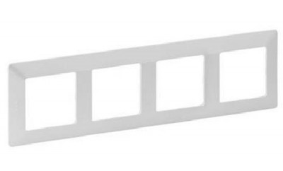 Рамка Legrand Valena Life, 4 поста, 86х299х10 мм (ВхШхГ), плоская, универсальная, цвет: жемчуг (LEG.754144)