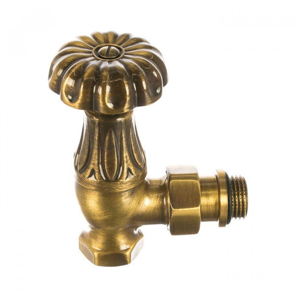 Угловой клапан для радиатора SR Rubinetterie Ретро 1/2 бронза