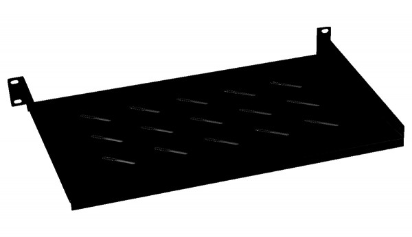 Полка Cabeus, перфорированная, консольная, 1U, 315 мм Г, нагрузка до 25 кг, для шкафов и стоек, цвет: чёрный