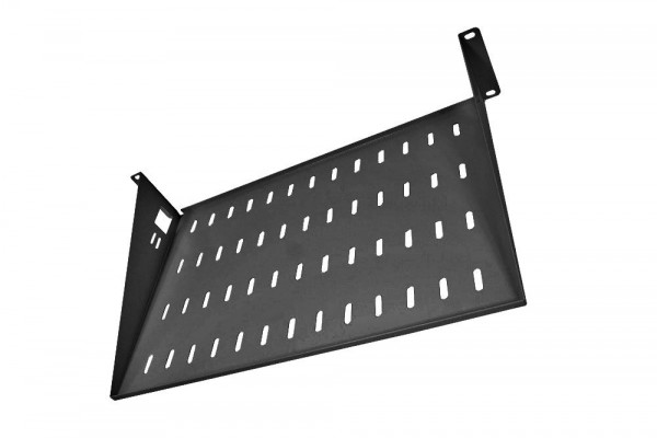 Полка ЦМО МС, перфорированная, консольная, 2U, 89х483х400 мм (ВхШхГ), нагрузка до 15 кг, для шкафов и стоек, цвет: чёрный