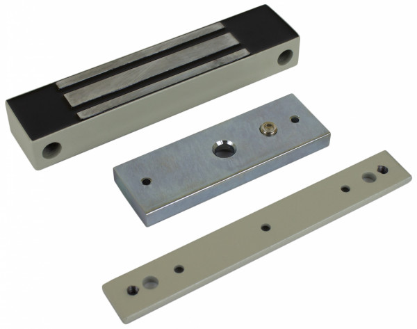 Электромагнитный замок AccordTec, накладной, с планкой, усилие удержания: 180 кг, ML-180K, цвет: белый, (AT-06688)