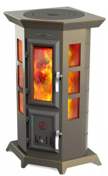 Дровяная печь TMF ПО Статика Квинта, черная бронза