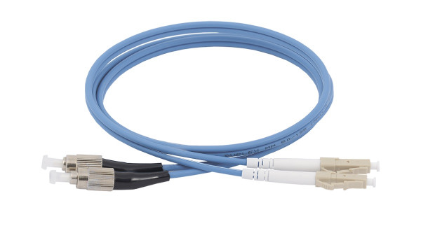 Коммутационный шнур оптический ITK, Duplex LC/FC (UPC/UPC), OM4 50/125, LSZH, 25м, цвет: синий, (FPC5004-FCU-LCU-C2L-25M)