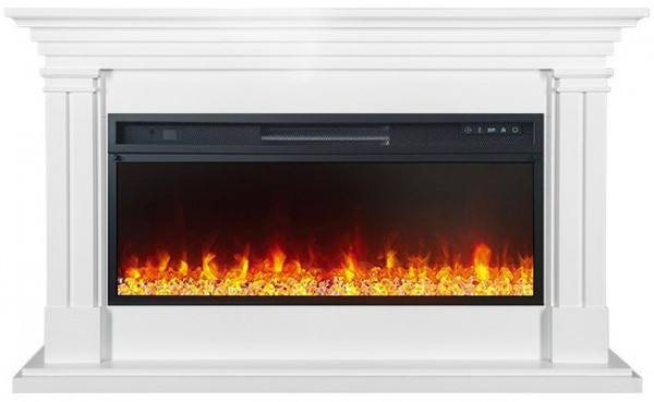 Линейный электрокамин Royal Flame Lyon (белый) с очагом Vision 42 LED