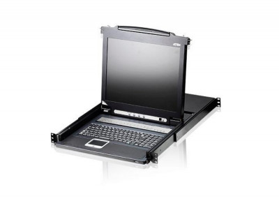 Переключатель KVM Aten, Altusen, портов: 8 х SPHD-18, 44х480х634 мм (ВхШхГ), PS/2, LCD 17", цвет: чёрный