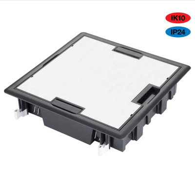 Люк напольный Efapel, полиамид, с металлической крышкой, 59х256х256 мм (ВхШхД), глубина установки: 59 мм, модулей: 16, универсальный, цвет: антрацит