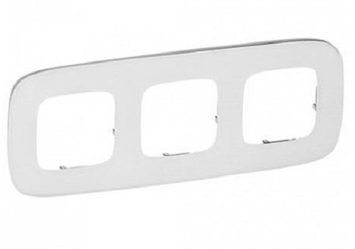 Рамка Legrand Valena Allure, 3 поста, 92х233х10 мм (ВхШхГ), плоская, универсальная, цвет: белое стекло (LEG.755543)