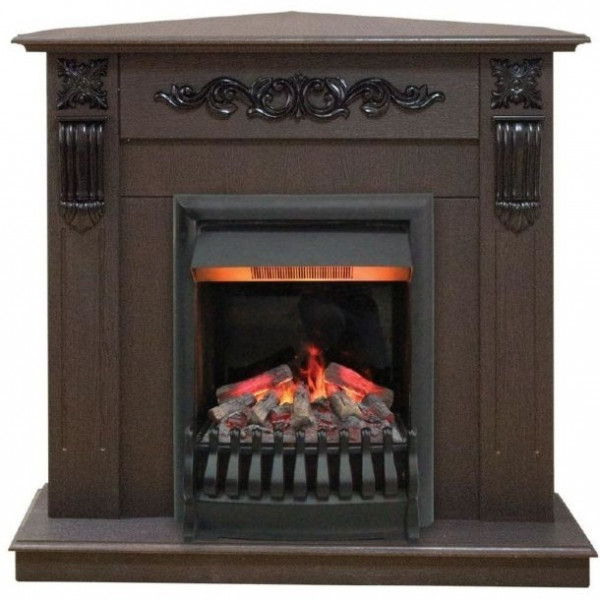 Электрокамин с классическим очагом 3D Real-Flame Dominica Corner STD/EUG DN с очагом 3D Oregan