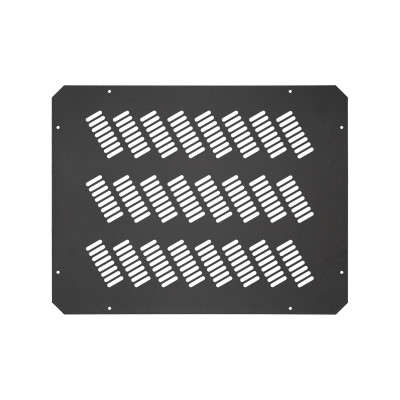 Заглушка TLK, перфорированная, 380х490 мм (ВхШ), для напольного шкафа, сталь листовая, цвет: чёрный, на проем вентиляторного блока