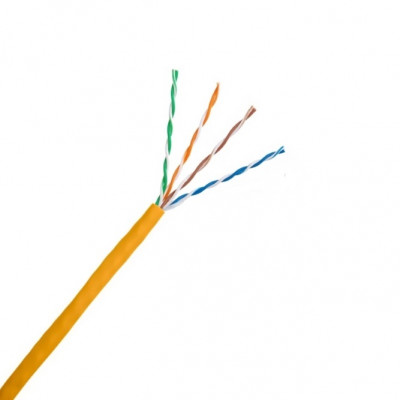 Кабель витая пара BNH, U/UTP, 4 пар., кат. 5е, проводник Ø 0,51мм, AWG24, PVC, 100МГц, 1м (коробка 305м), тип прокладки: внутри зданий, цвет: оранжевый