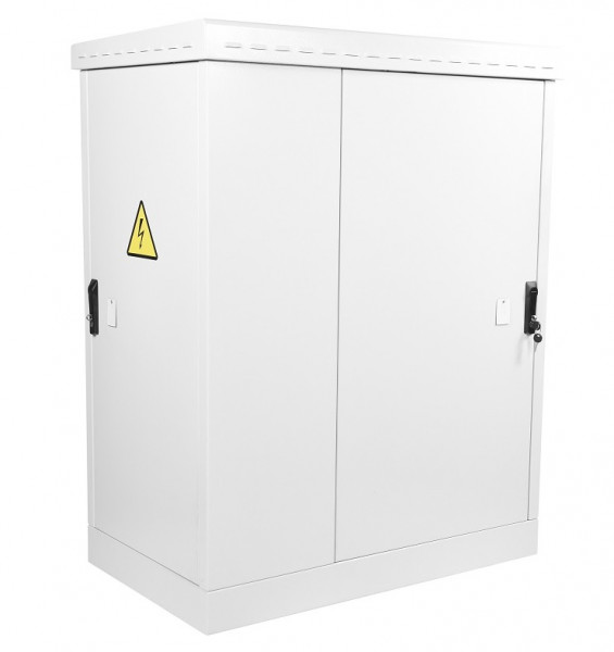 Шкаф уличный всепогодный укомплектованный напольный ЦМО ШТВ-2, IP55, 24U, 1300х1000х900 мм (ВхШхГ), дверь: металл, кол-во отсеков: 1, цвет: серый, с нагревом, с охлаждением, (ШТВ-2-24.10.9-43А3-Т1)