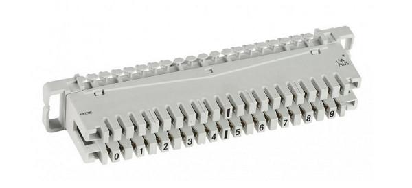 Плинт LSA Krone пар.10, с неразмыкаемыми контактами,  маркировка для плинтов PLUS от 0...9