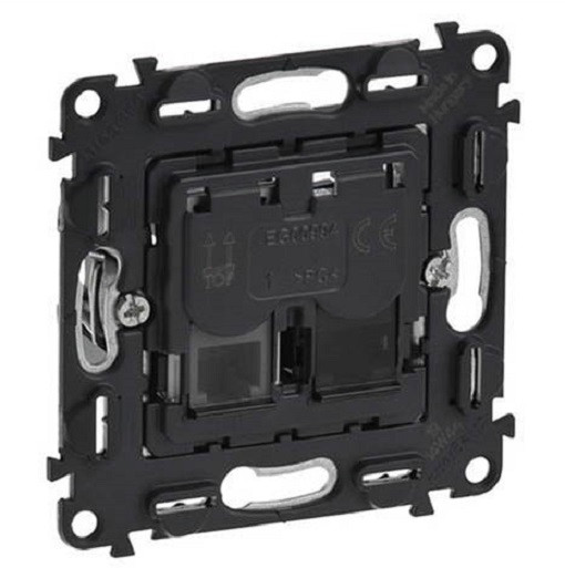 Розетка информационная Legrand Valena Life/Allure, 2x RJ11/RJ45, кат. 6, неэкр., внешняя, 51х58 мм (ВхШ), цвет: чёрный, (LEG.753032)